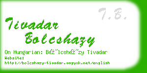 tivadar bolcshazy business card